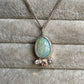 Green opal and tourmaline pendant