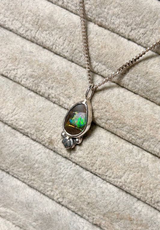 Pastel Boulder opal pendant