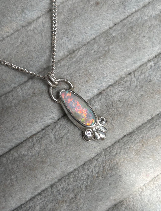 Rainbow crystal opal pendant