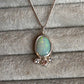 Green opal and tourmaline pendant