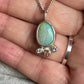 Green opal and tourmaline pendant