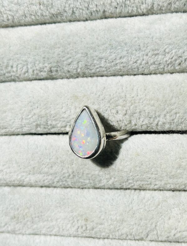 Opal teardrop ring