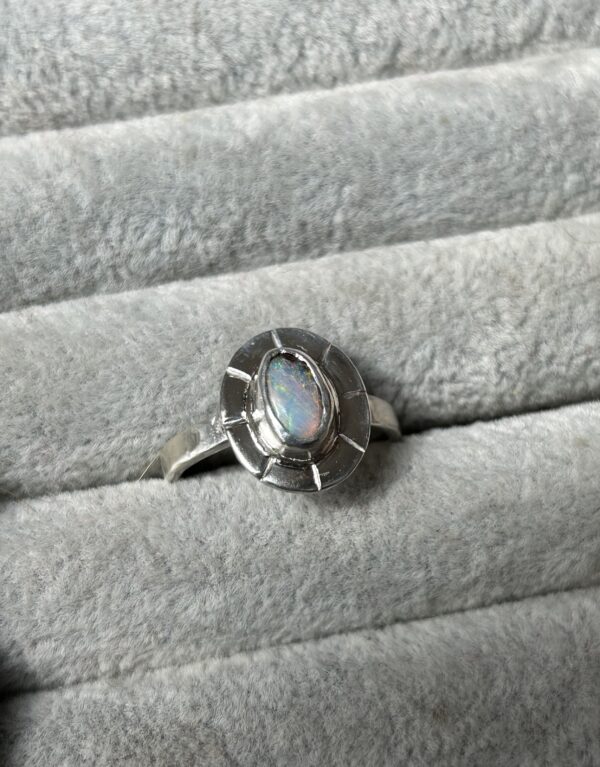 Opal halo ring