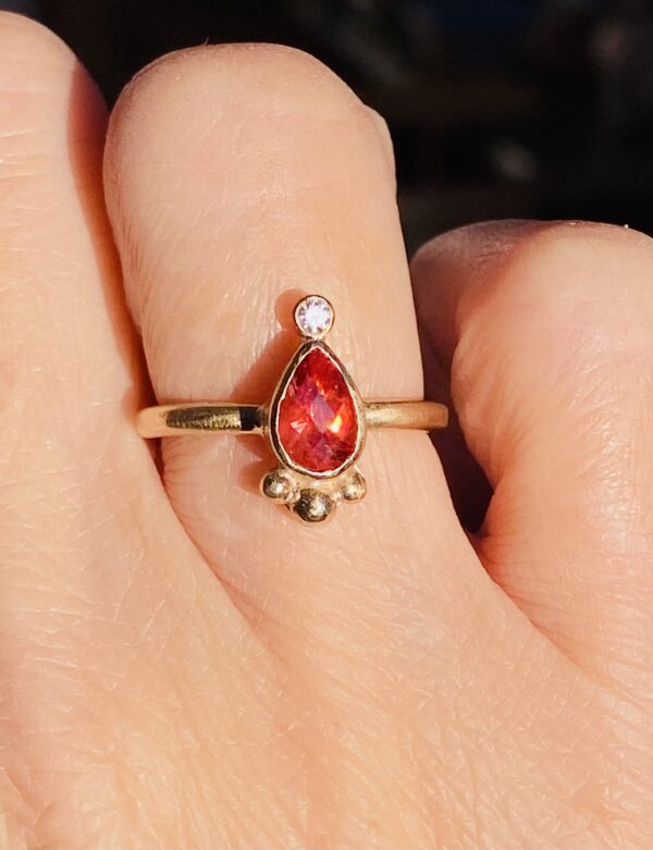 Solid gold Sunstone ring