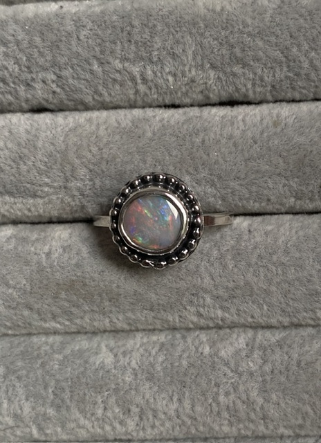 Beaded opal ring