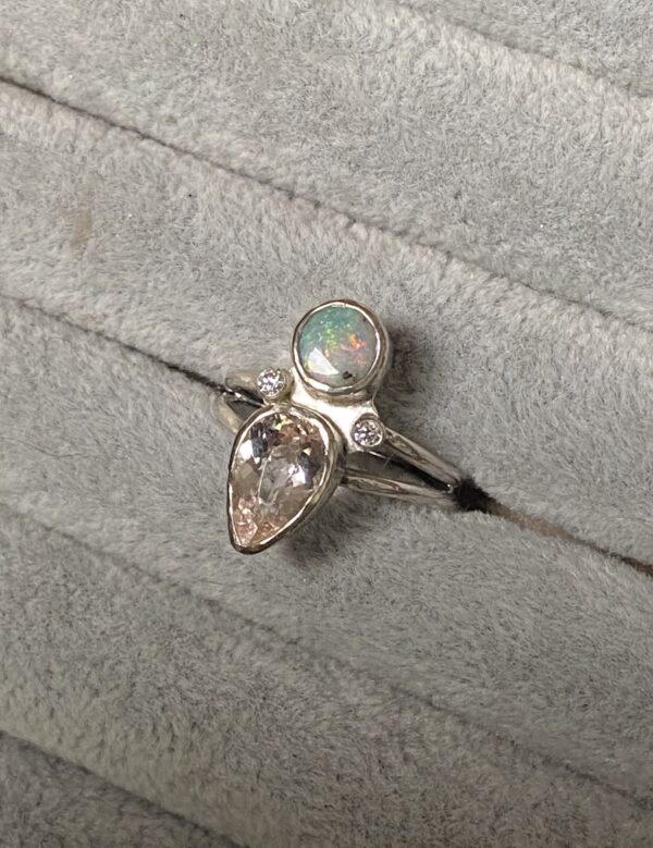 Opal and morganite Ring