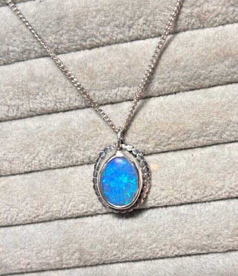 Blue/aqua opal pendant