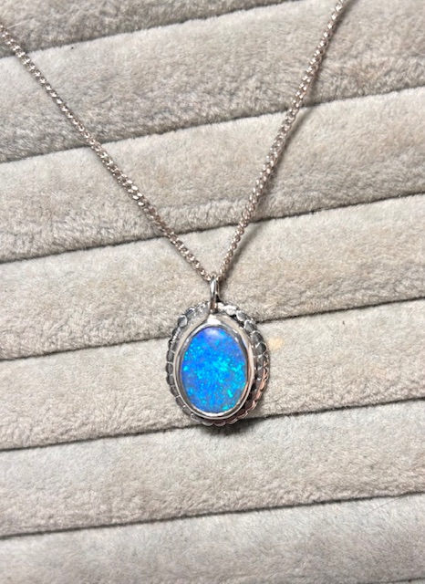 Blue/aqua opal pendant