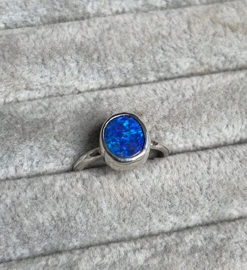 Blue opal ring