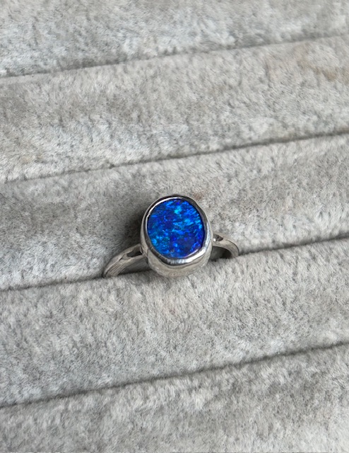 Blue opal ring