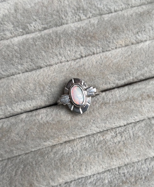 Opal deco ring