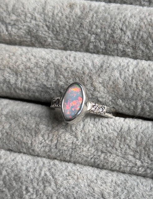 Fiery opal ring